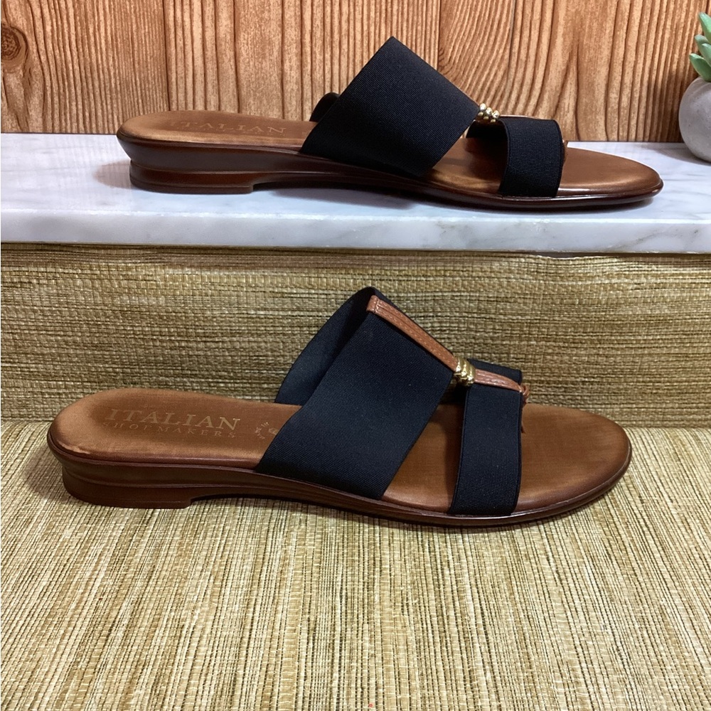 Italian Shoemakers Black and Tan Sandals - Picture 3 of 8